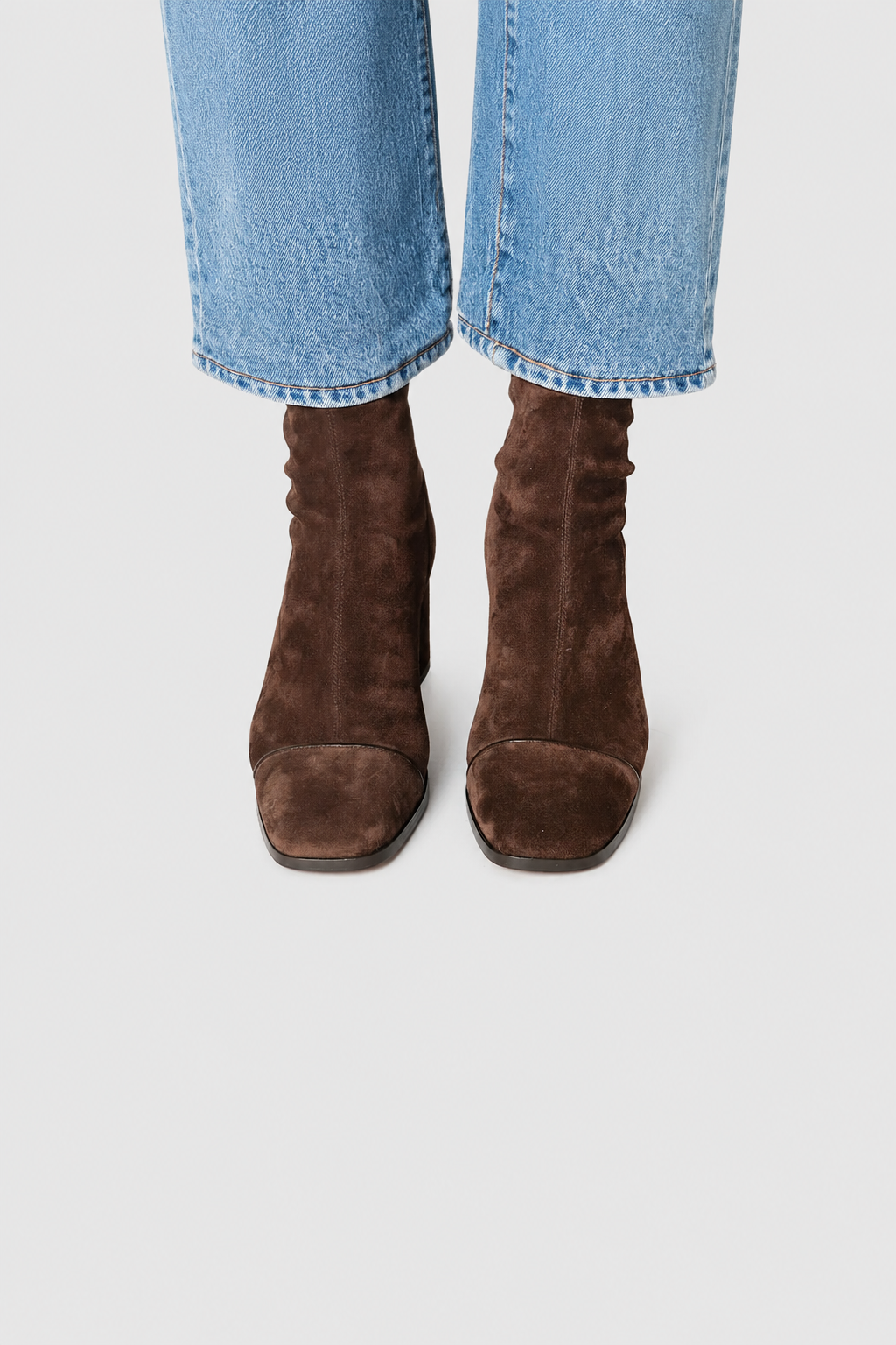 Nora | Square-Toe Suede Ankle Boots