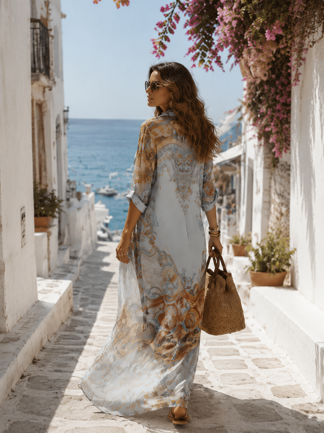 Noria | Printed Chiffon Maxi Dress