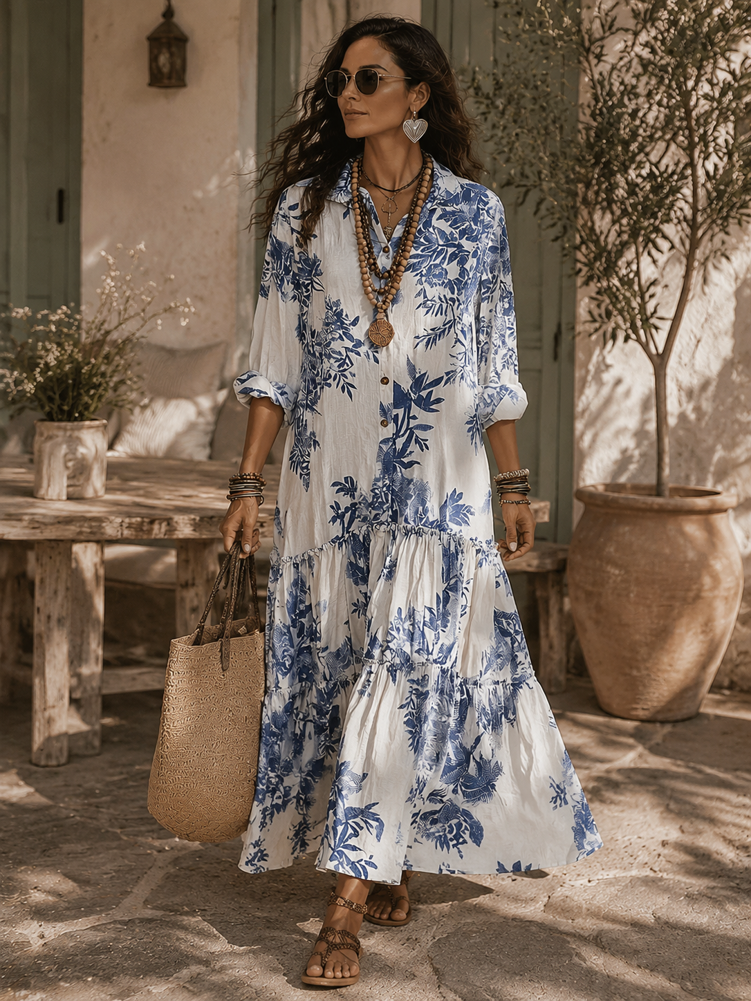 Junia | Floral Button-Down Maxi Dress