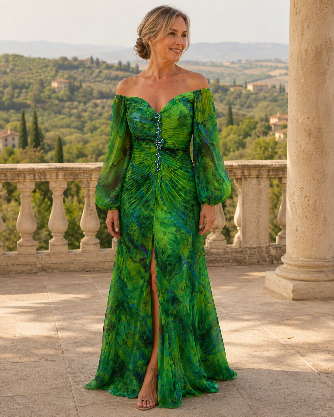 Marielle | Off-Shoulder Printed Maxi Dress