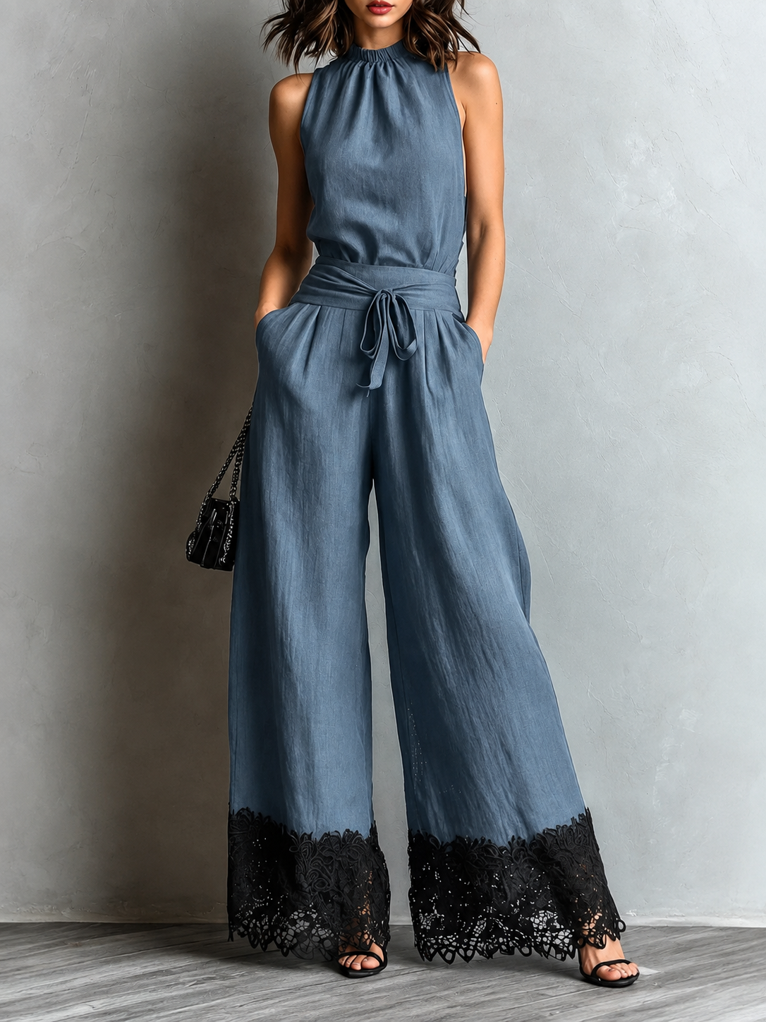 Liora | Lace-Trim Wide-Leg Jumpsuit