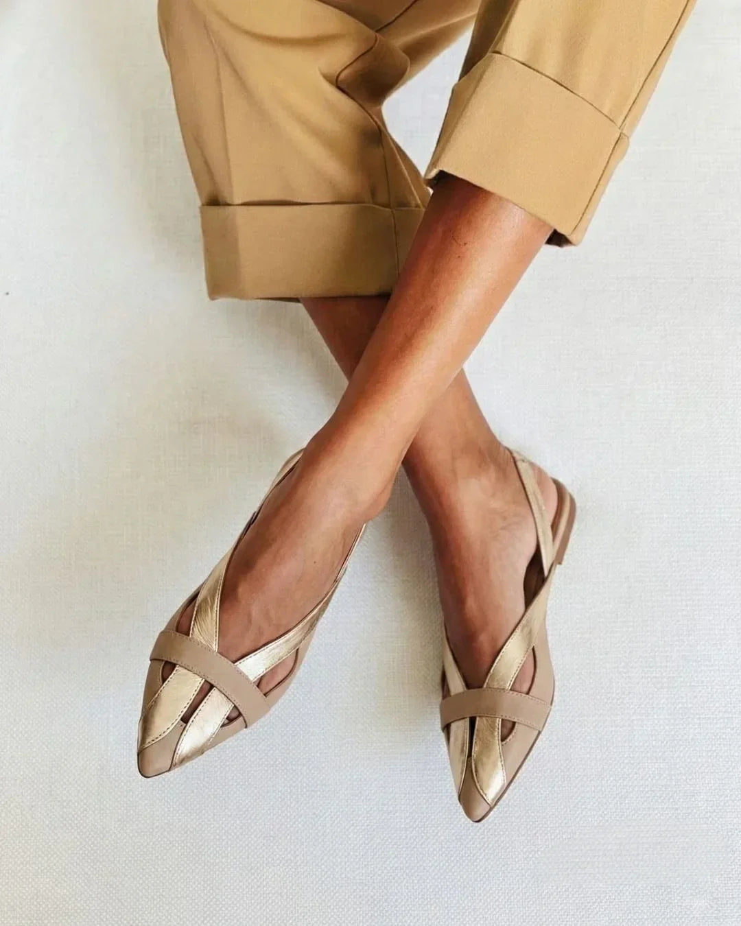 Nicole | Elegant Colour-Block Slingback Flat