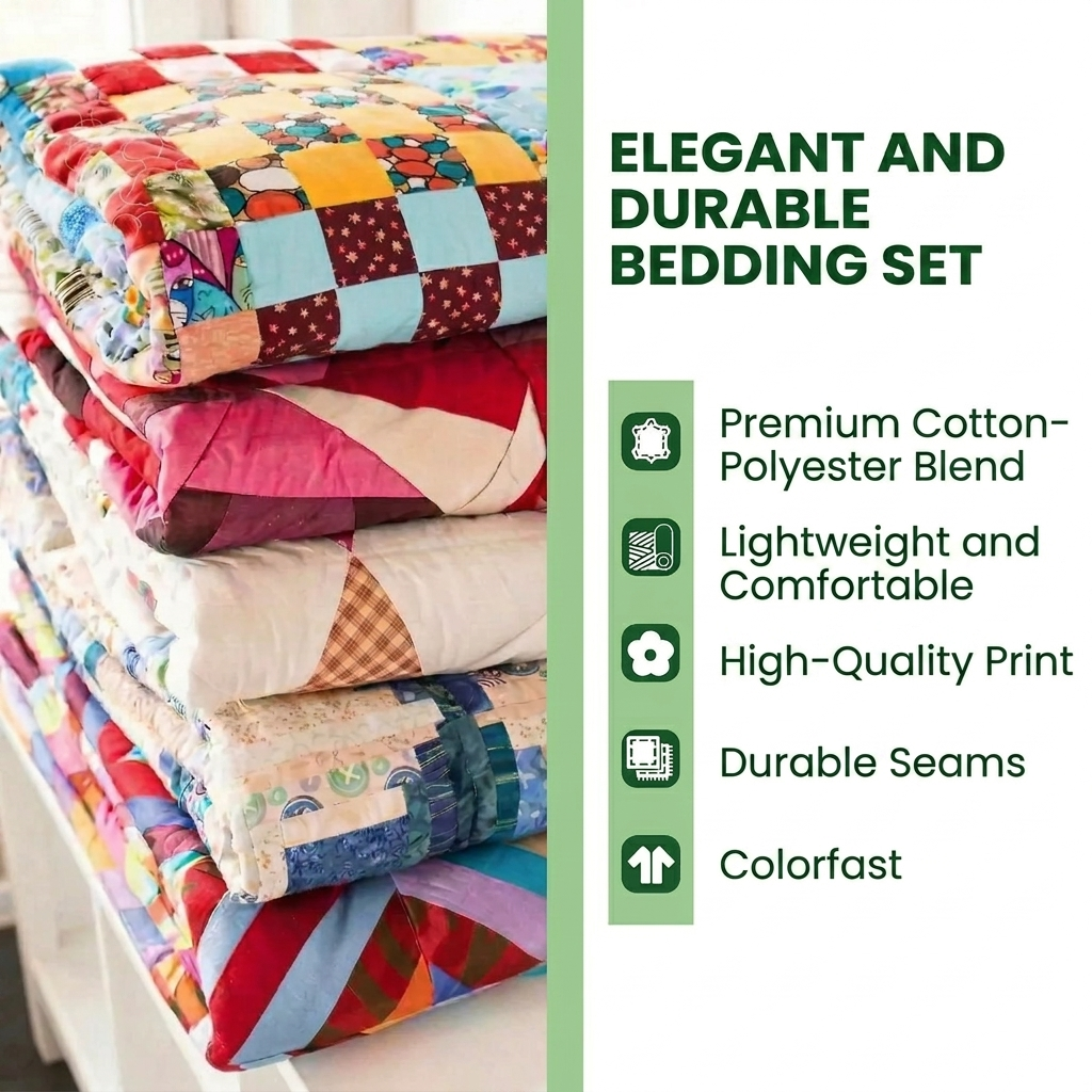 Sweet Purring | 3-Piece Quilted Bedding Set
