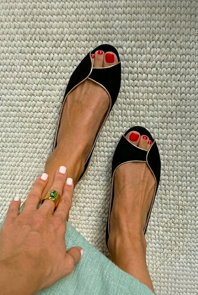 Kate | Tulip Cutout Peep-Toe Flat