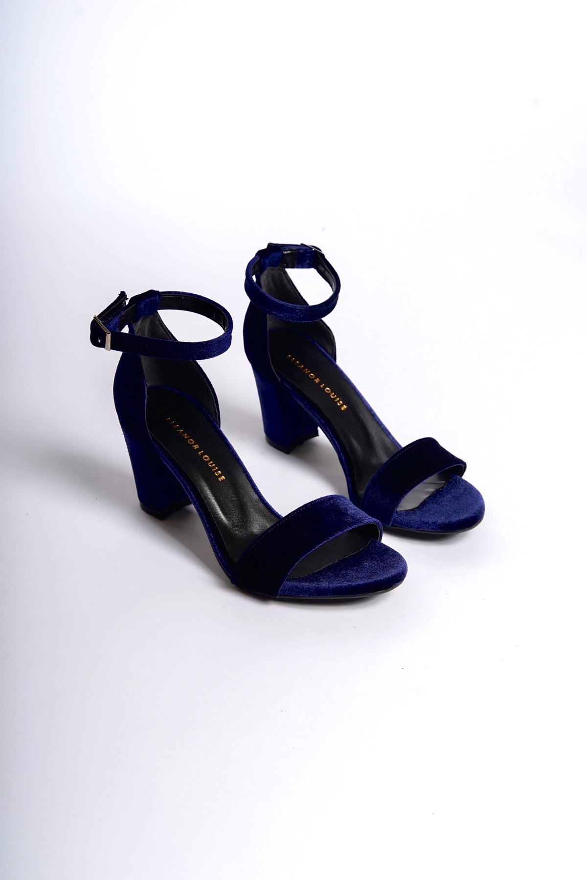 Isadora | Navy Velvet High Heel Sandals