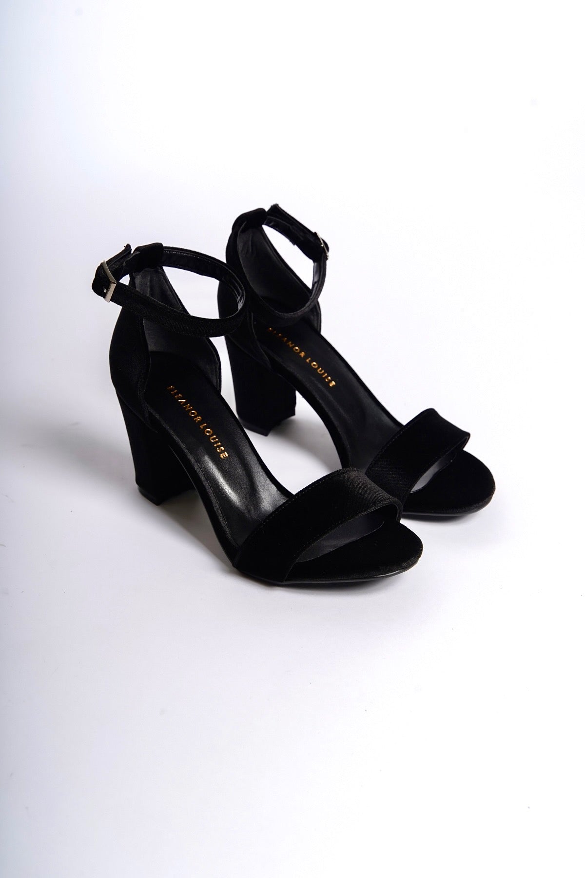 Odette | Black Velvet High Heel Sandals
