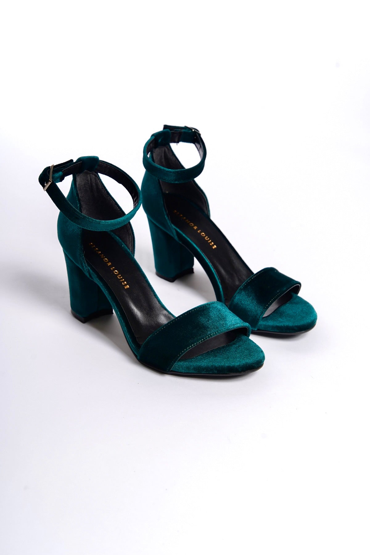 Delphine | Emerald Green Velvet High Heel Sandals