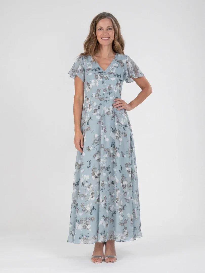 Ismeria | Floral Chiffon Maxi Dress