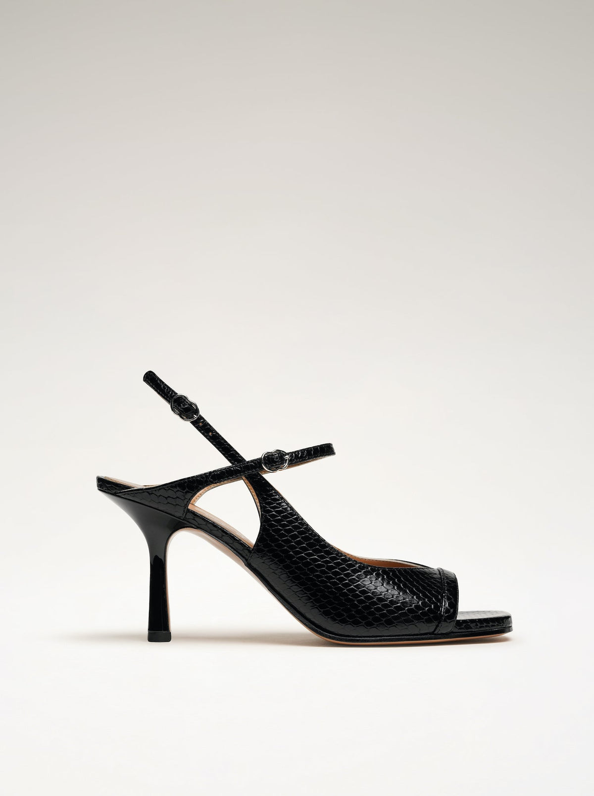 Fleur | Embossed Thin-Heel Sandals