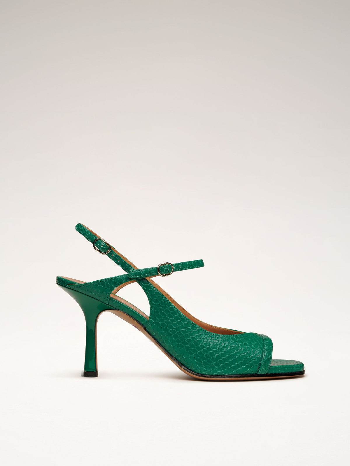 Margot | Embossed Thin-Heel Sandals