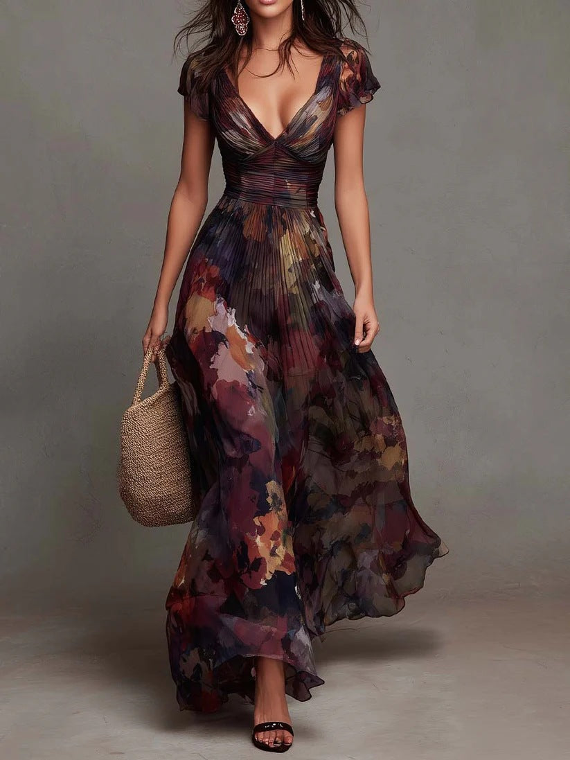 Seraphina | Watercolour Floral Maxi Dress