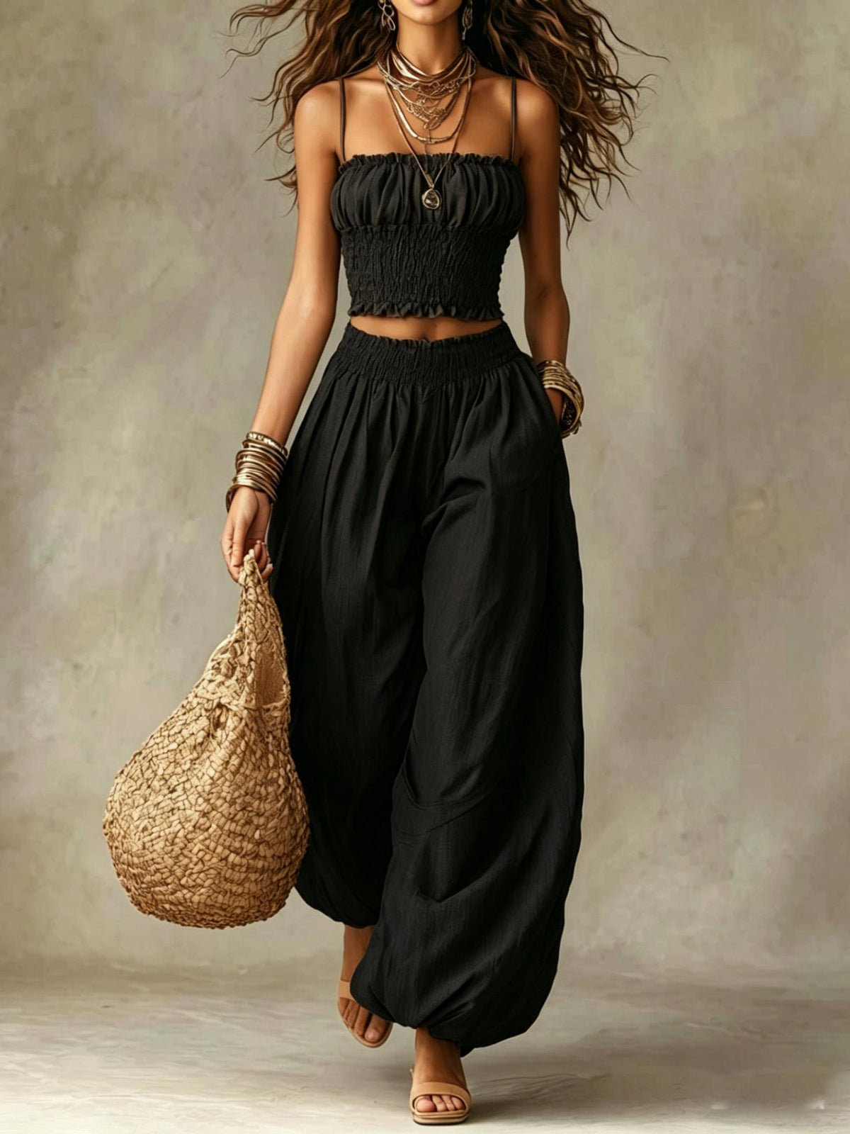 Daisy | Smocked Two-Piece Pants Set