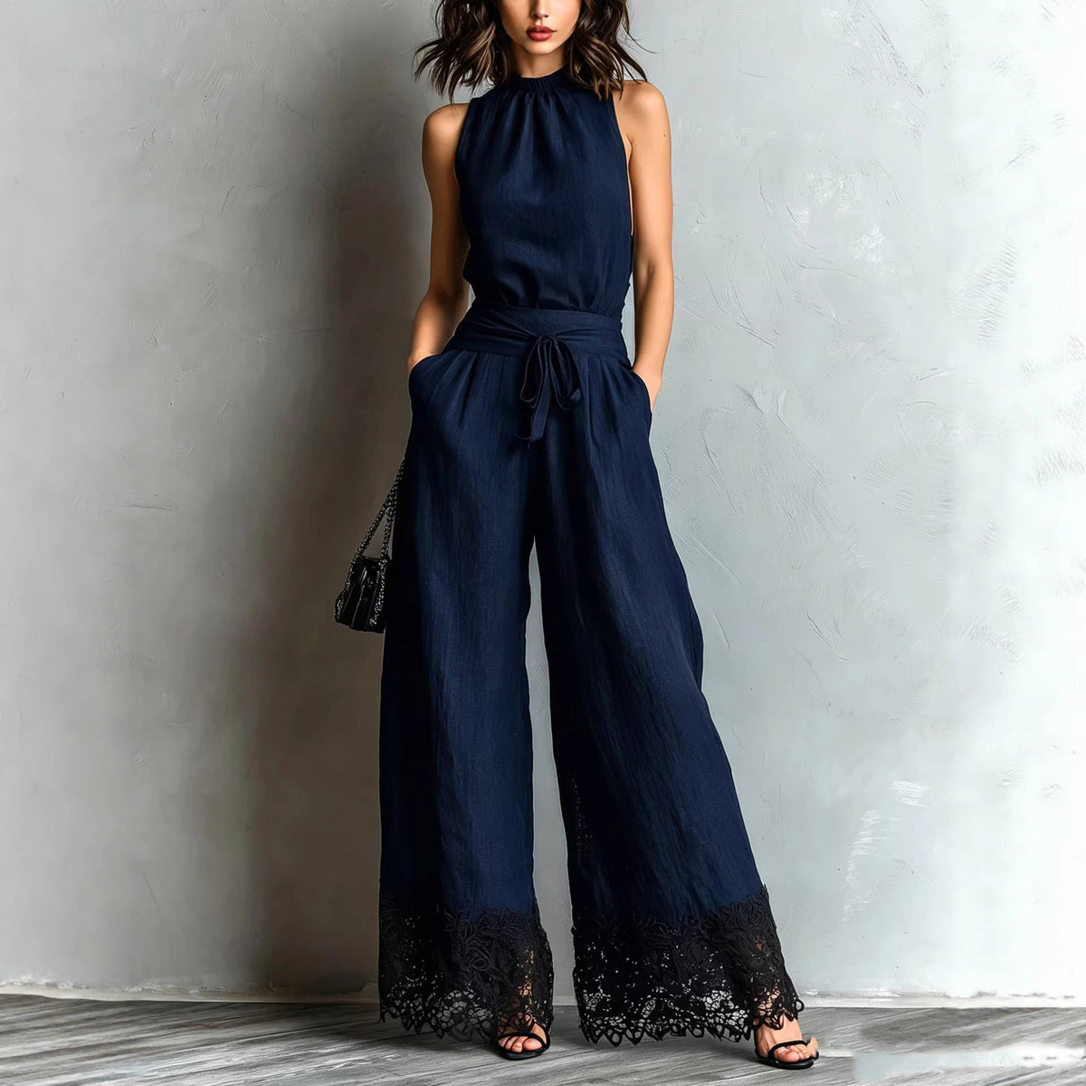 Liora | Lace-Trim Wide-Leg Jumpsuit