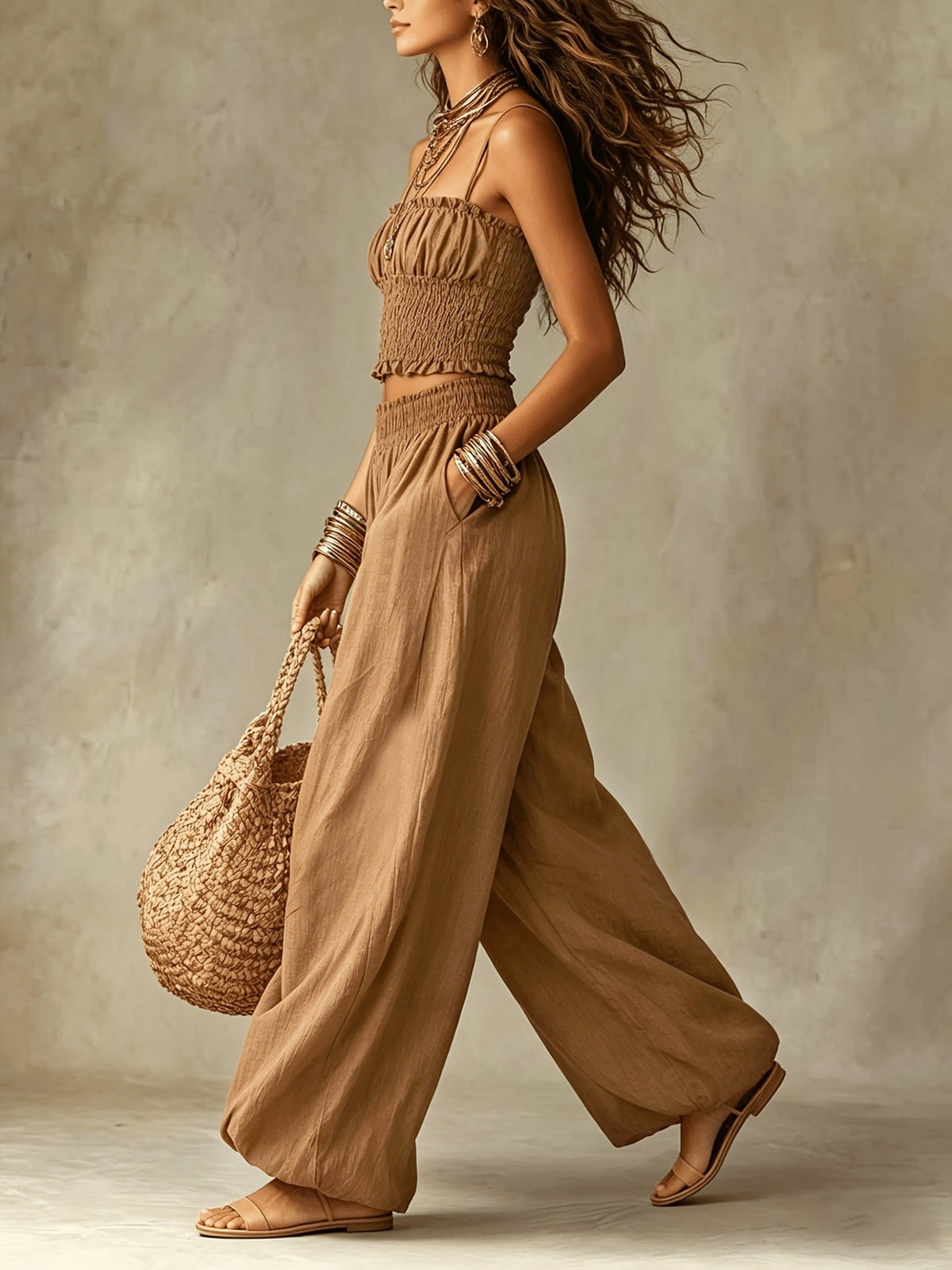 Daisy | Smocked Two-Piece Pants Set