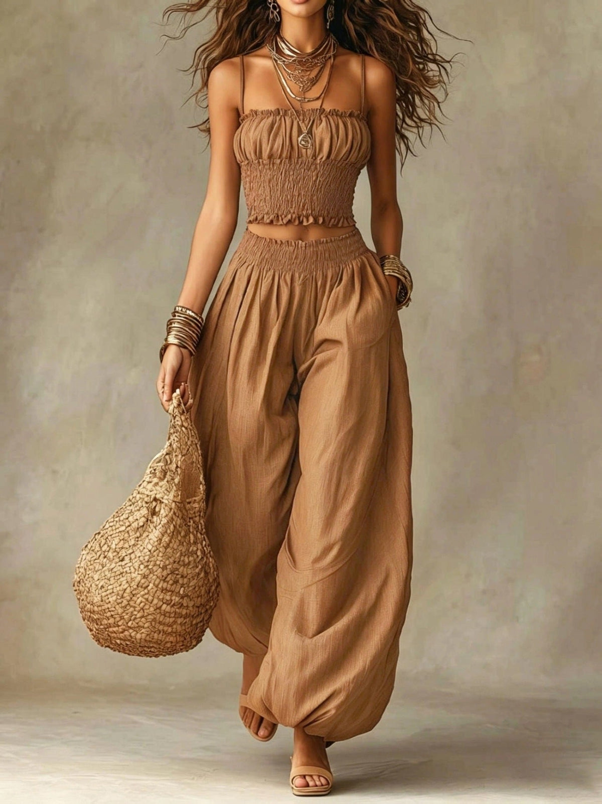Daisy | Smocked Two-Piece Pants Set