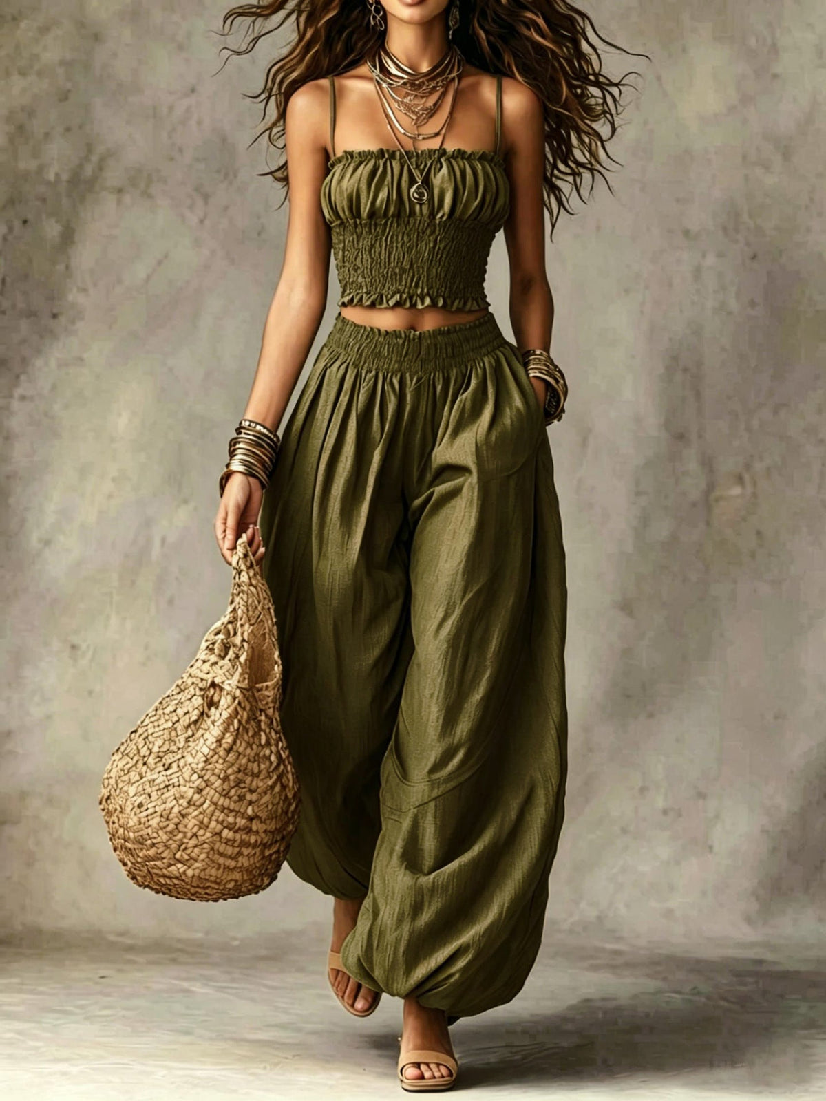 Daisy | Smocked Two-Piece Pants Set