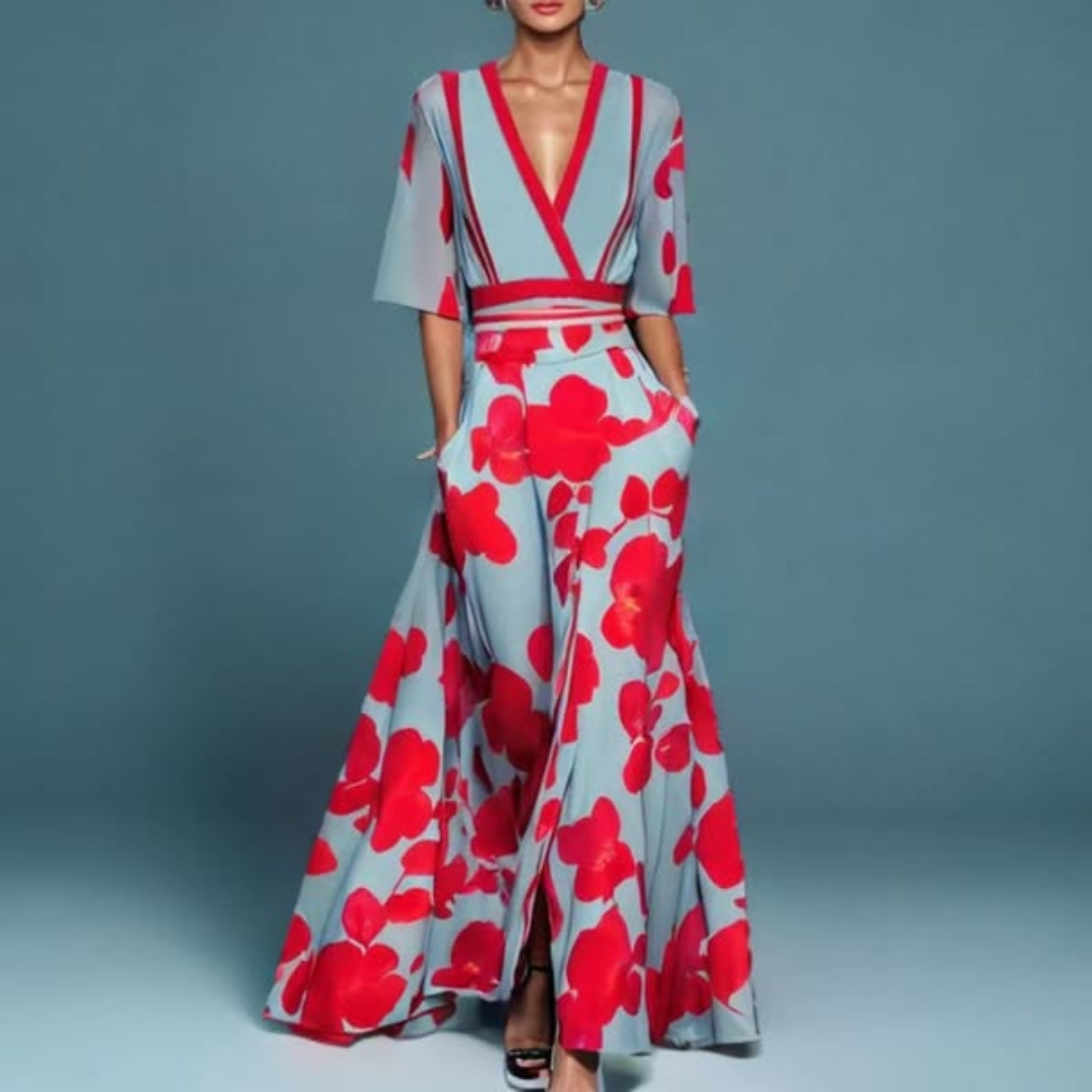 Michelle™ | Elegant Floral Print Dress