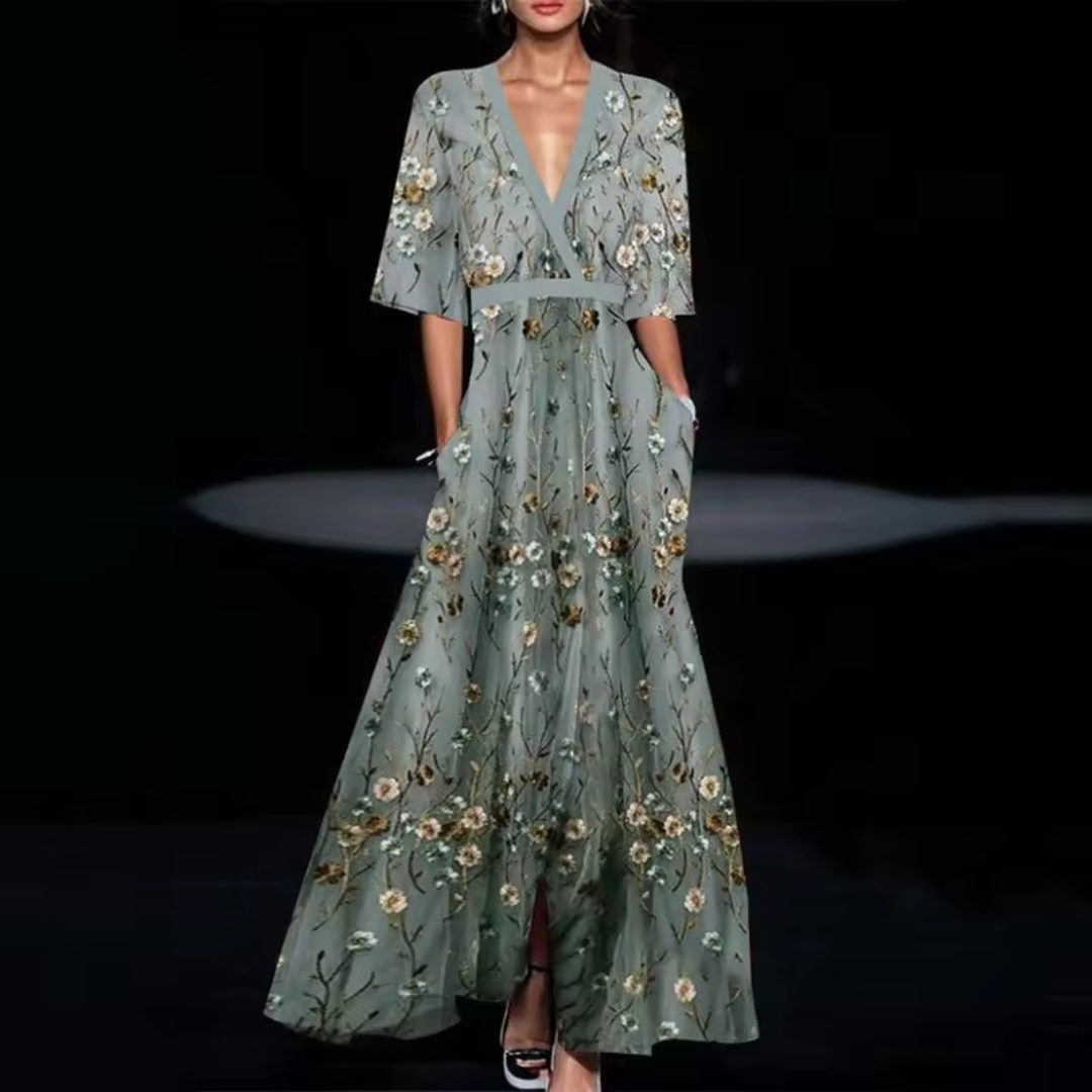 Michelle™ | Elegant Floral Print Dress