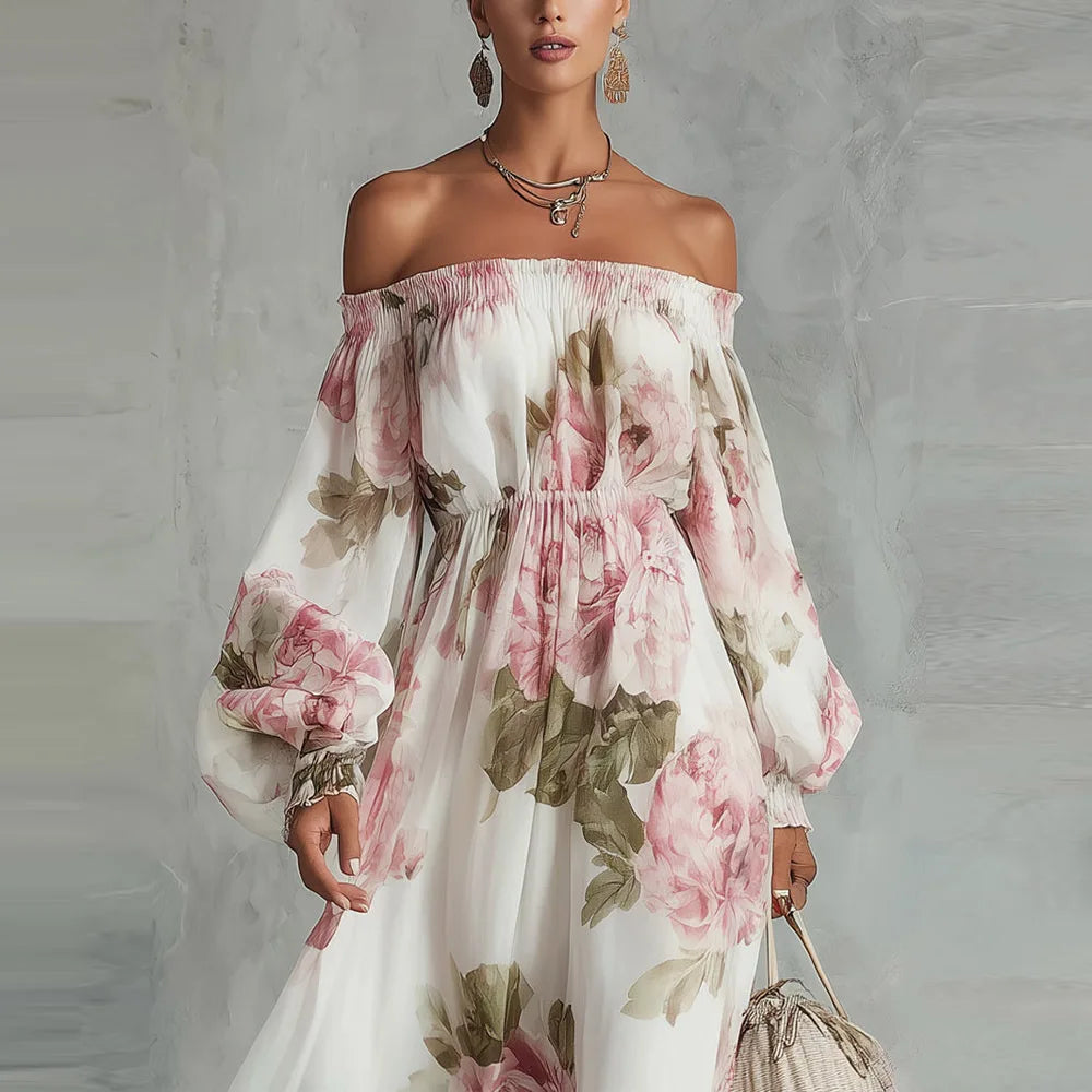 Camille | Off-Shoulder Floral Maxi Dress