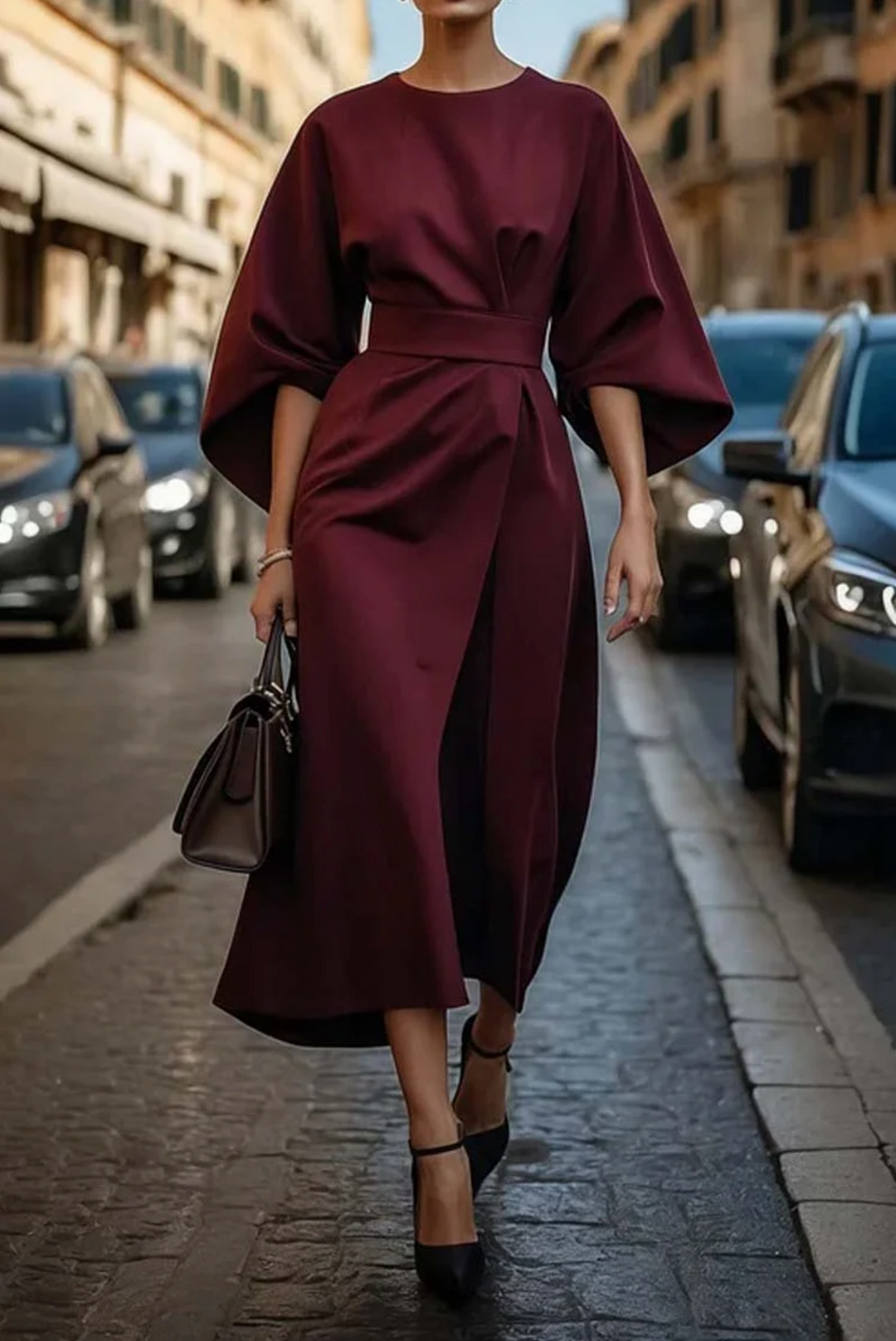 Maya™ | Elegant Balloon Sleeve Dress