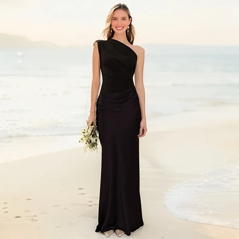 Luna™ | Satin Maxi Dress with Slit