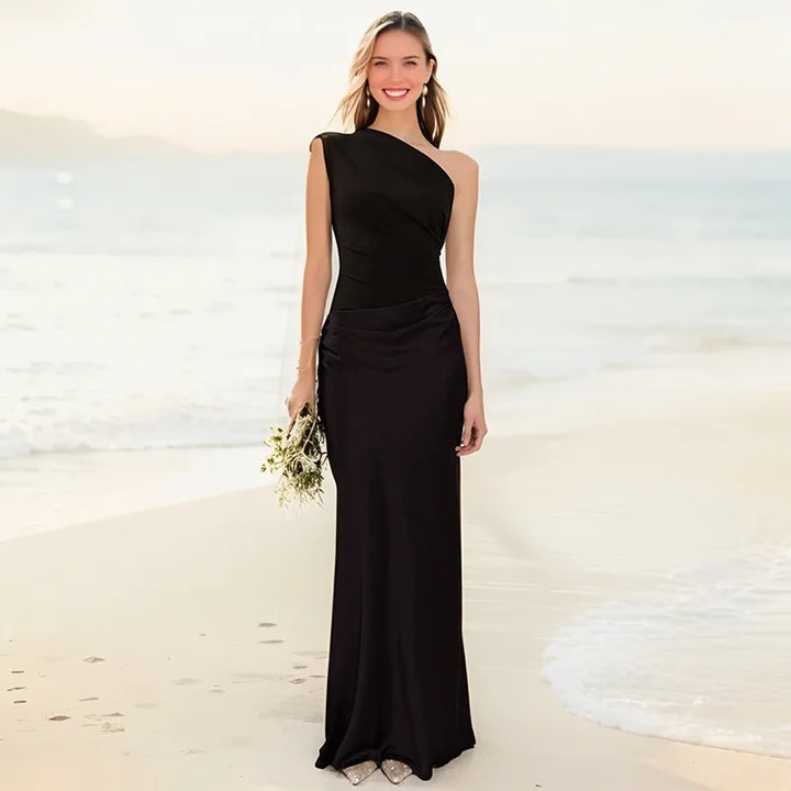 Luna™ | Satin Maxi Dress with Slit