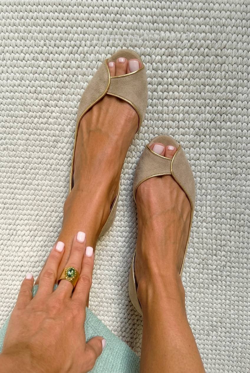 Jasmine | Open-Toe D'Orsay Flat