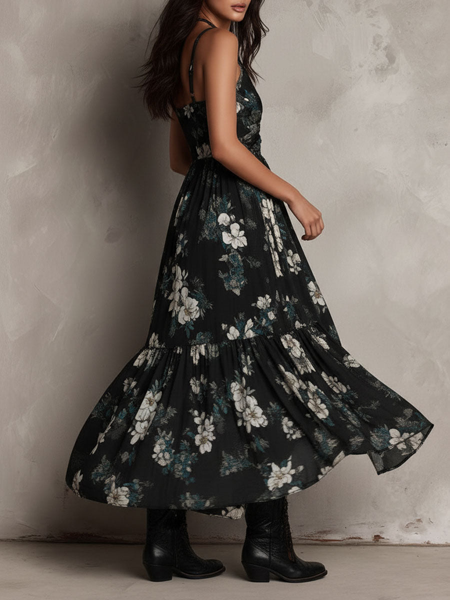 Sophie | Strapless Floral Maxi Dress