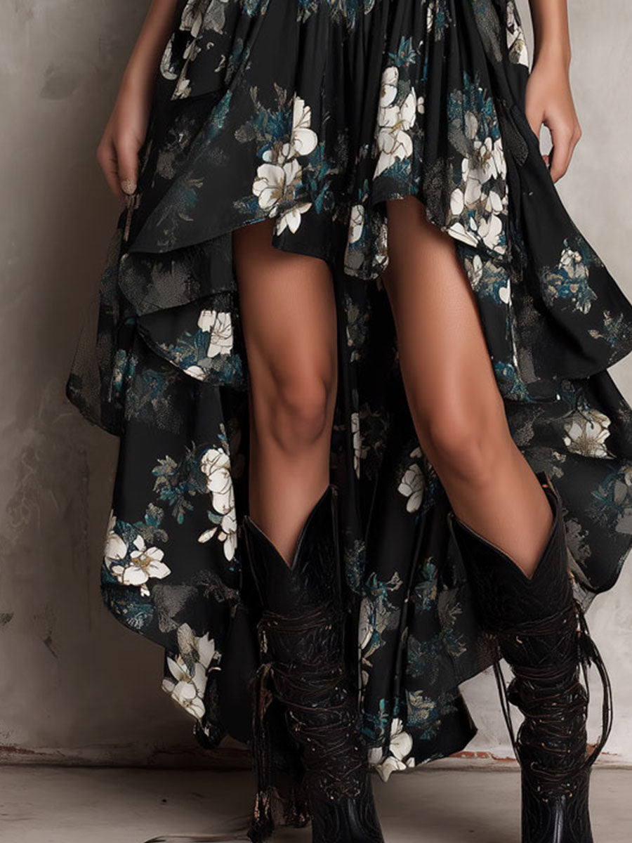 Sophie | Strapless Floral Maxi Dress
