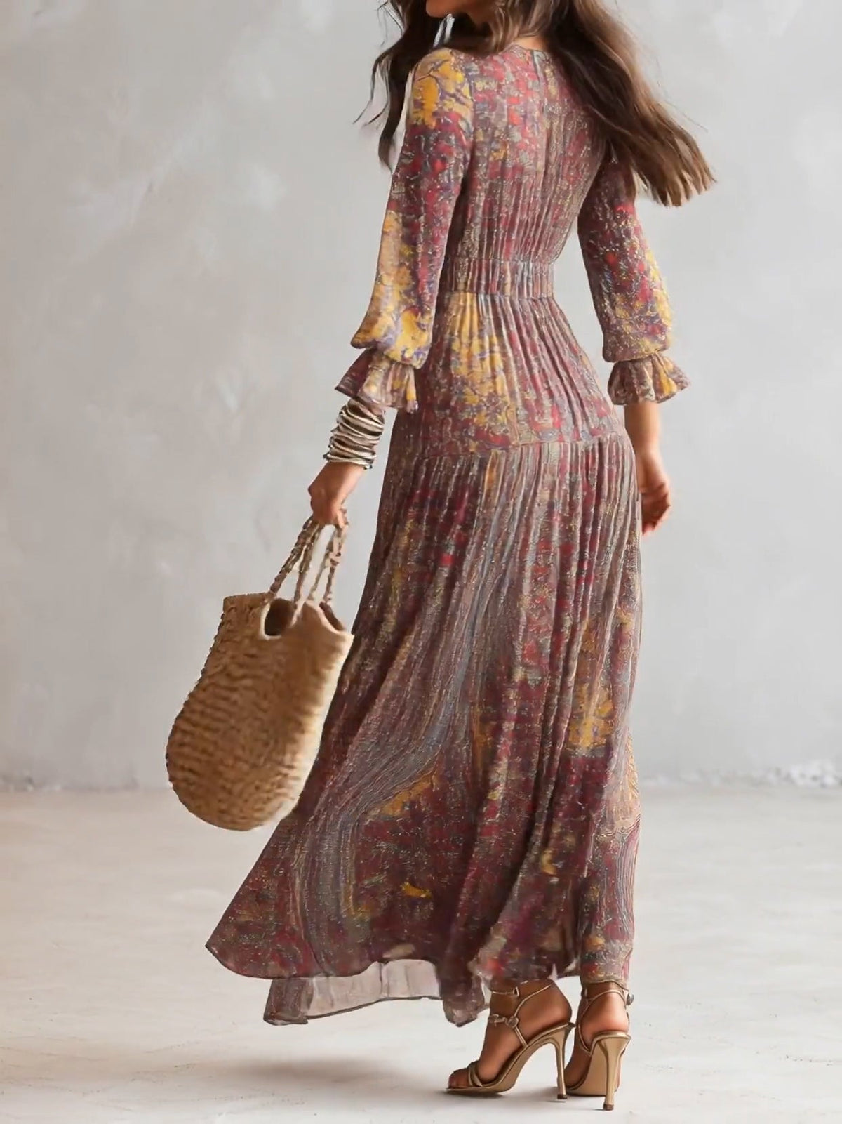 Elowen | Paisley V-Neck Maxi Dress