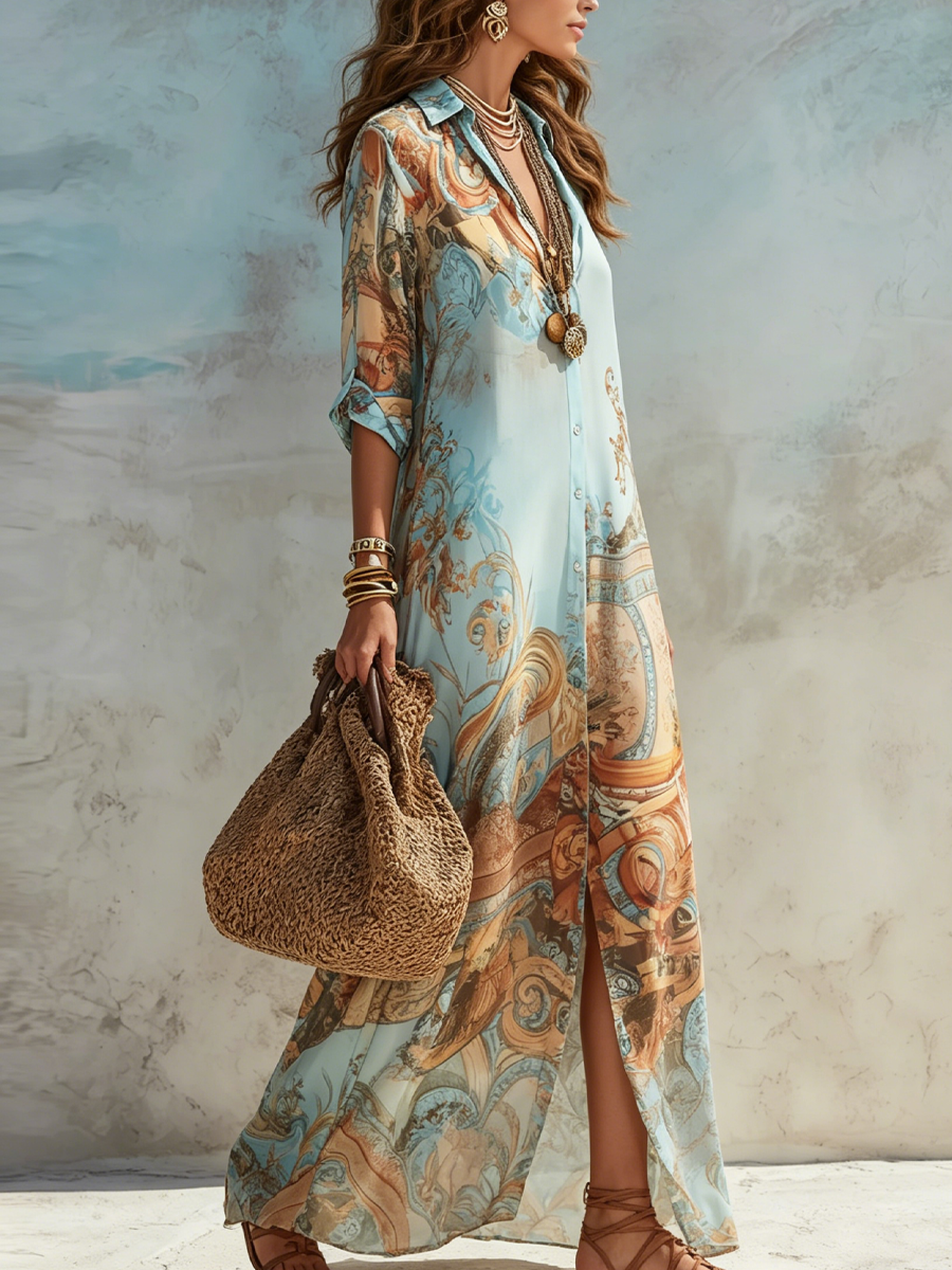 Serena Mediterranean shirt dress