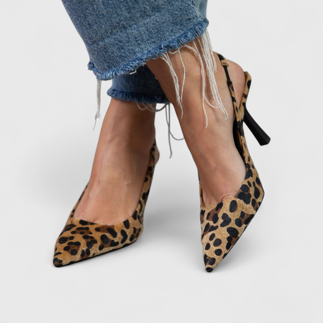 Ottilie | Leopard Print Slingback Heels