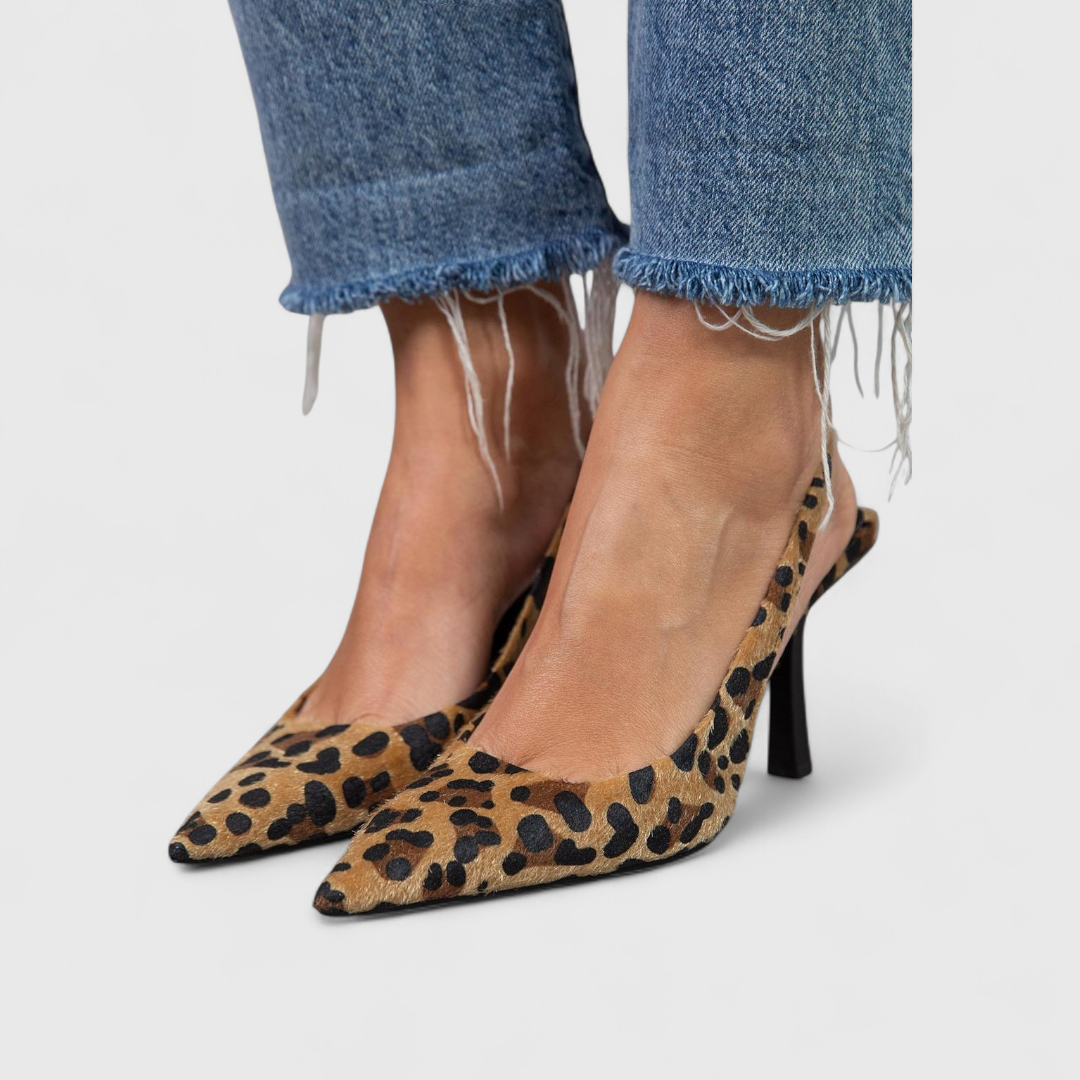 Ottilie | Leopard Print Slingback Heels