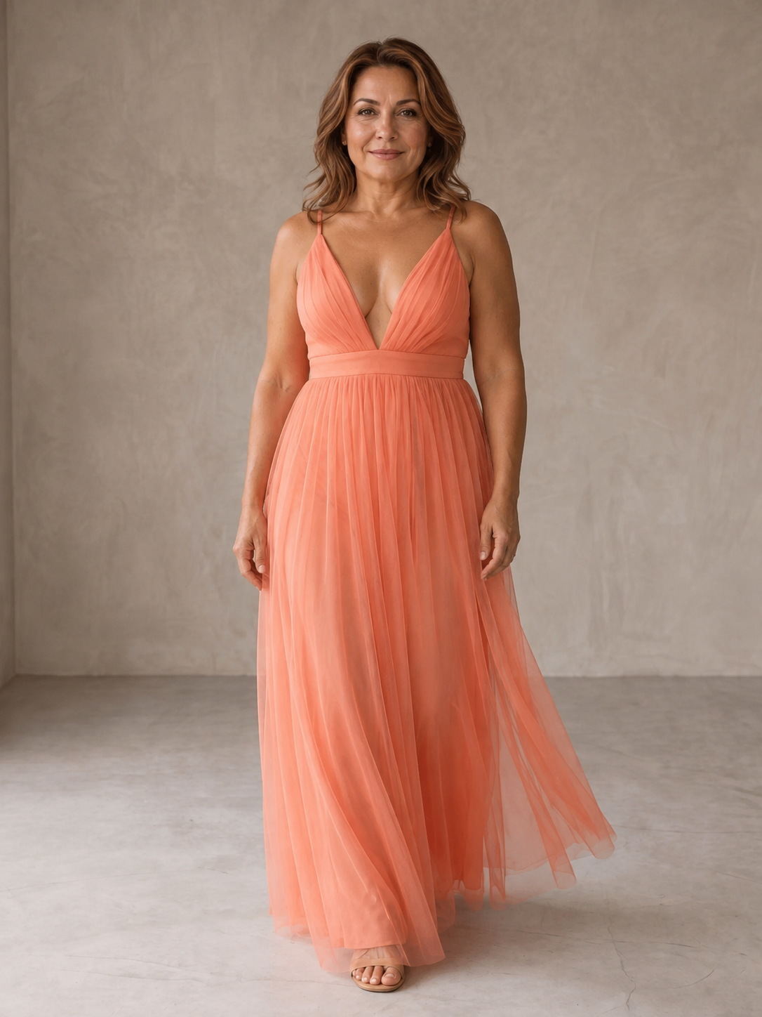Ginevra | Coral Light Maxi Dress