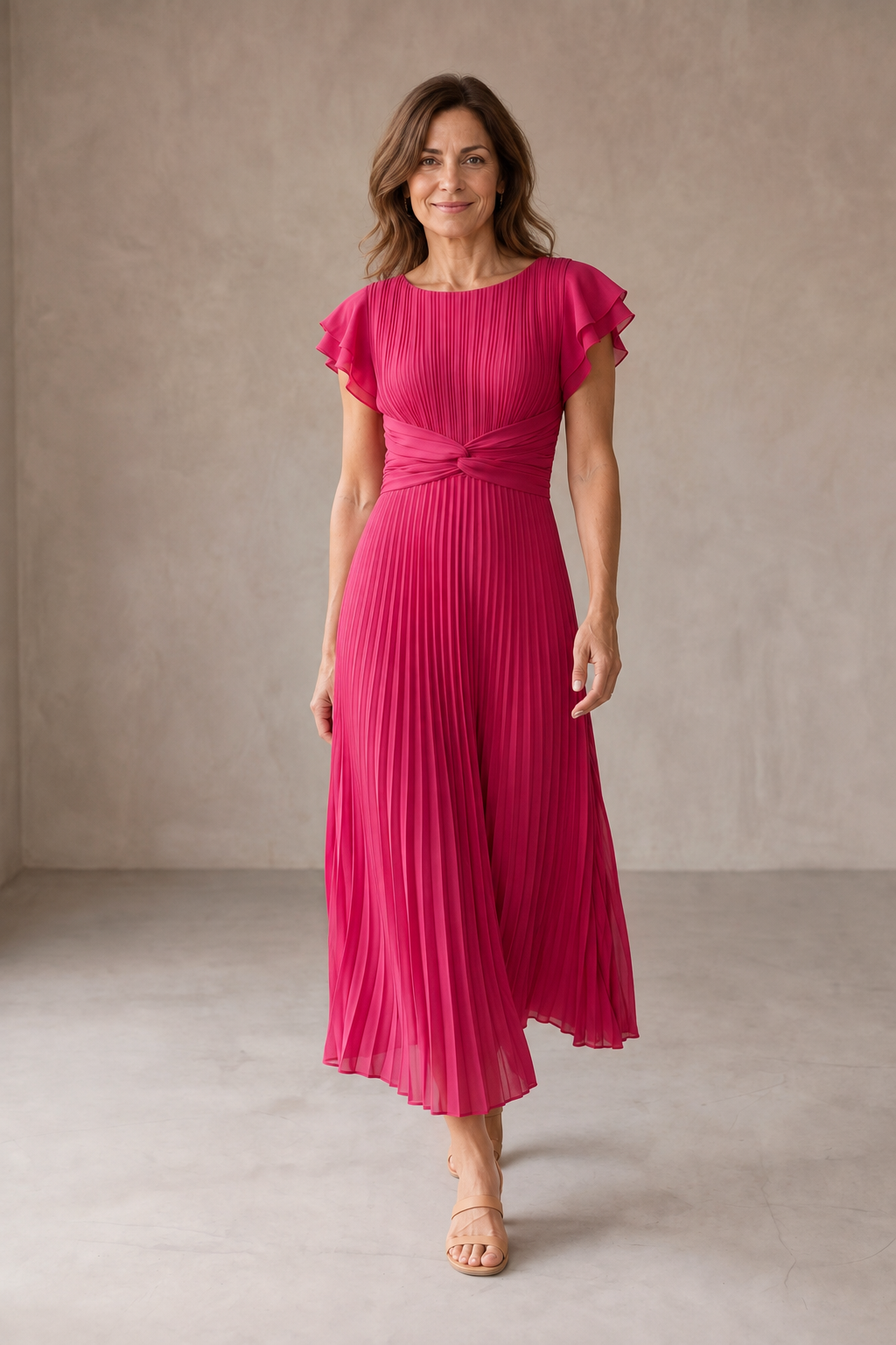 Seraphina | Elegant Pleated Maxi Dress with Tie Waist