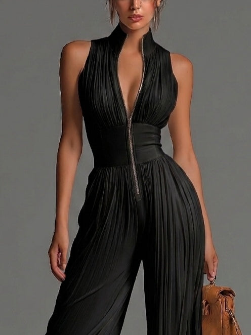 Isla | Wide-Leg Chiffon Jumpsuit