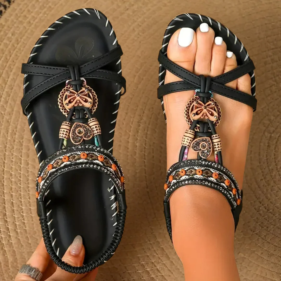 Nadia | Elastic Heel Strap Sandals
