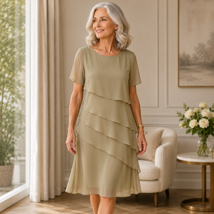 LINDA  | Elegant Comfort Ruffle Dress