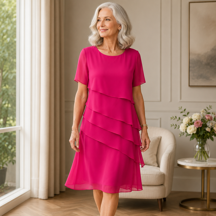 LINDA  | Elegant Comfort Ruffle Dress