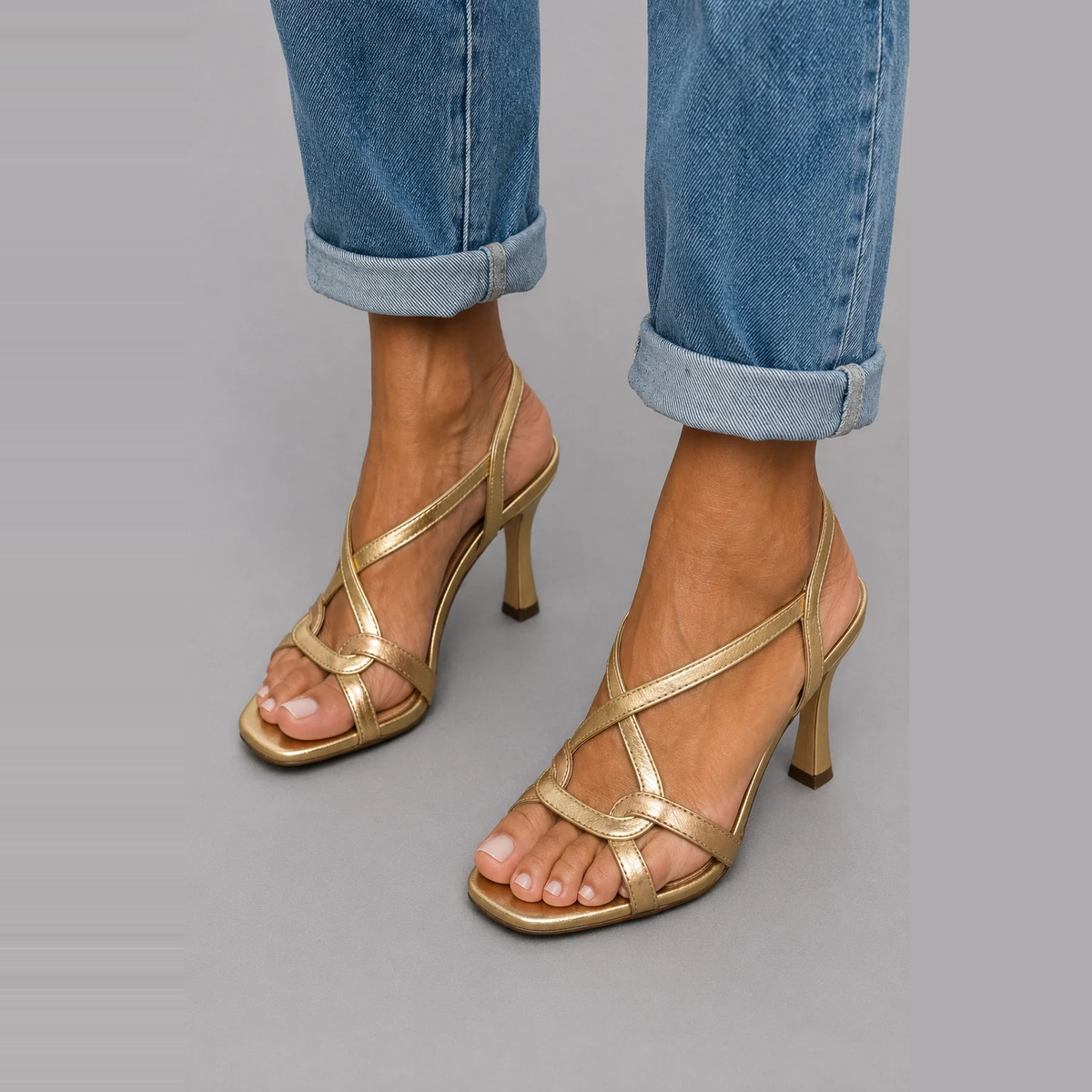 Karina | Golden Statement Sandals