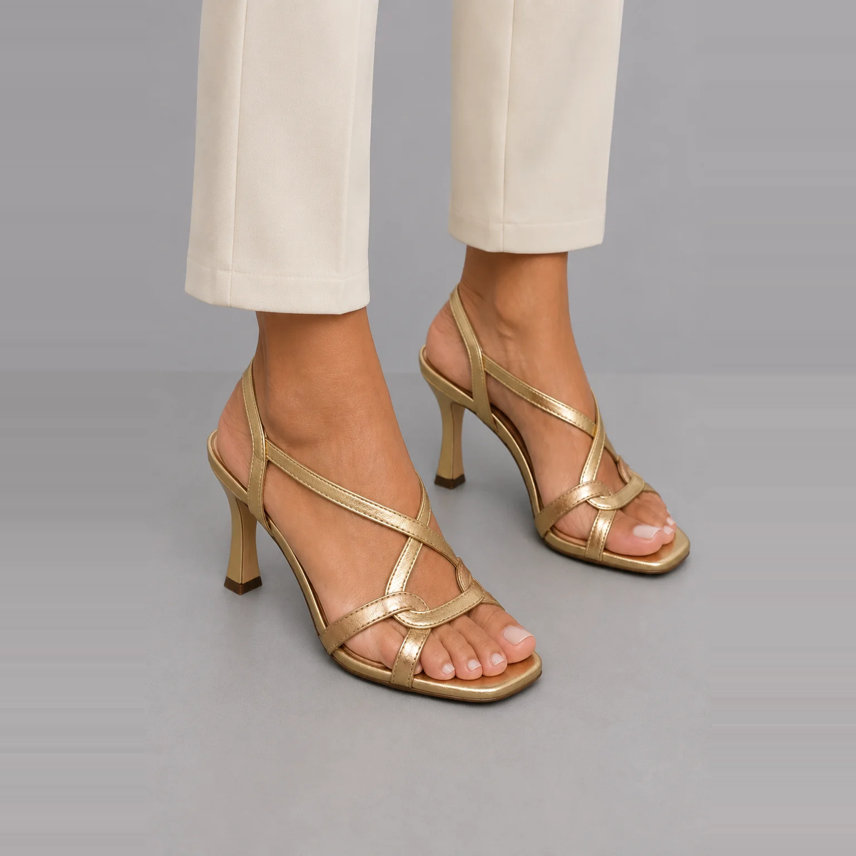 Karina | Golden Statement Sandals