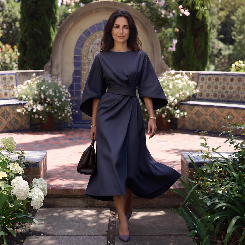 Maya™ | Elegant Balloon Sleeve Dress