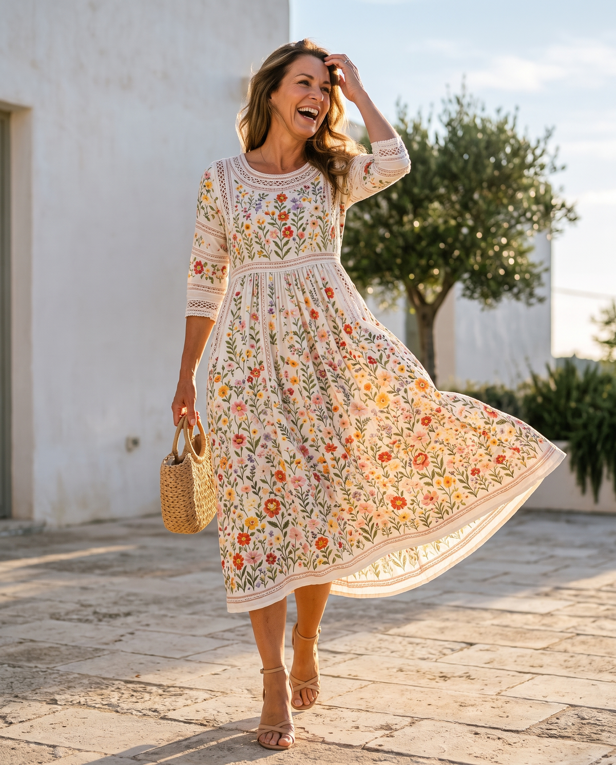 Florence | Wildflower Meadow Charm Midi Dress