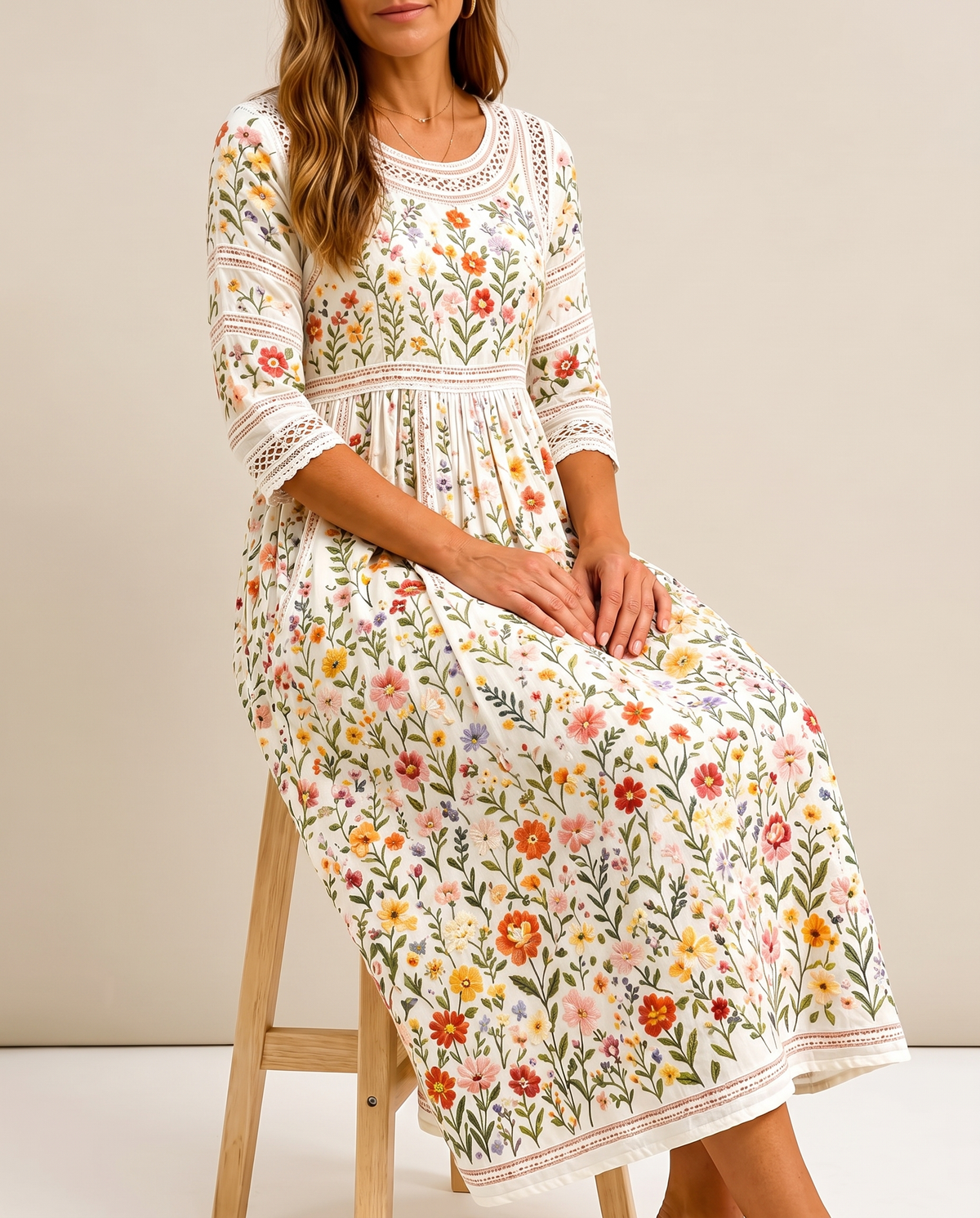 Florence | Wildflower Meadow Charm Midi Dress